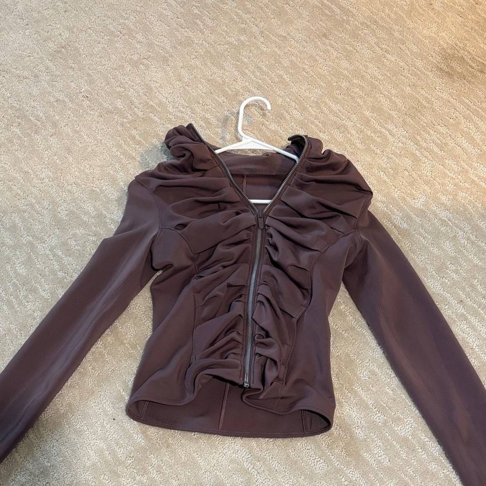 Purple Lululemon hooded workout jacket